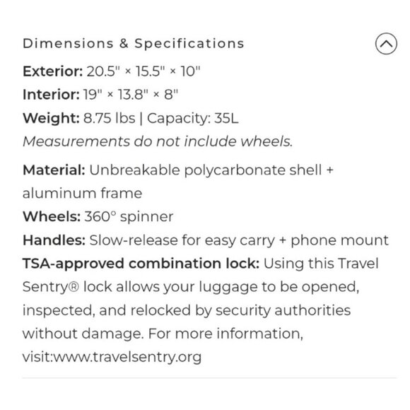 NOBL Travel Classic Carry-On Spinner 22” Ziperless Polycarbonate TSA Lock Pink - Picture 14 of 14